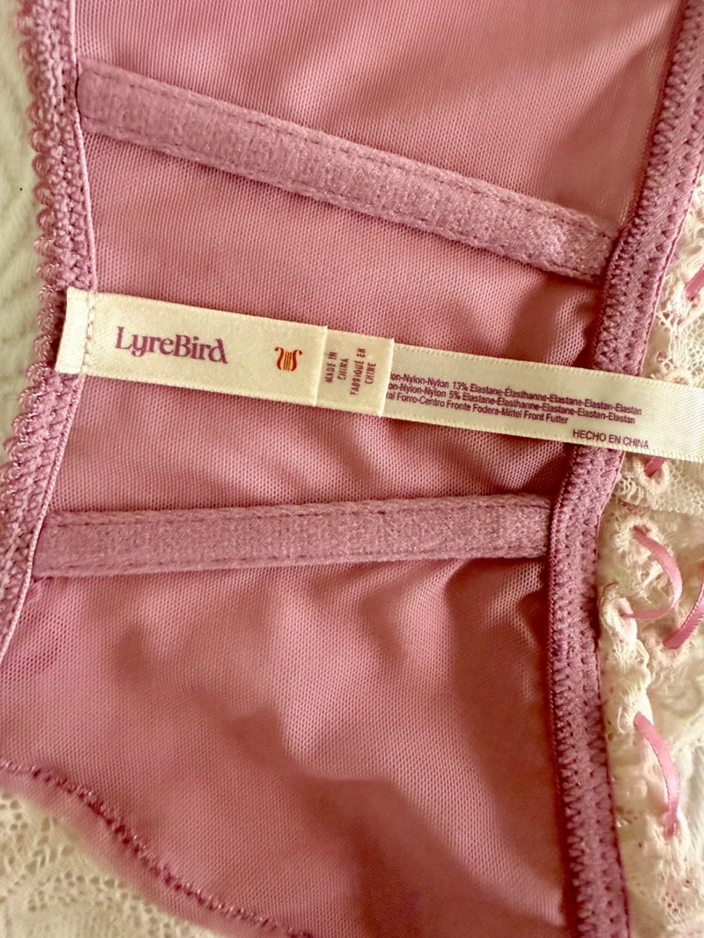 LyreBird Sheer Mesh & Lace Bustier Cami size Small - Picture 5 of 7